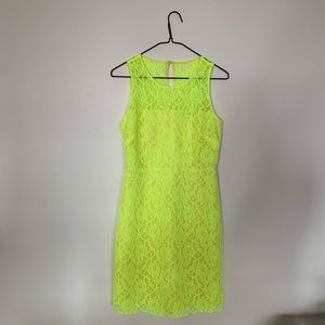 Bright yellow lace J. Crew dress
